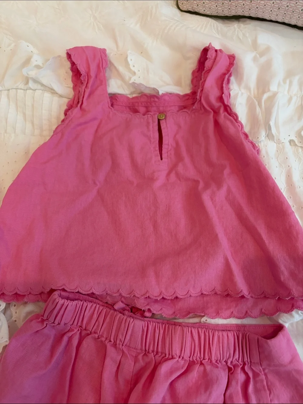 Crewcuts Girls Pink Scalloped Tank & Skirt Set